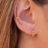 Hoop Huggie Sterling Silver Ear Igle Inkrustowane kryształowy wąż kolczyki krzyżowe dla kobiet zwierzęta wisior biżuterii