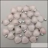 Charms komponenty do biżuterii komponenty kamień naturalny 15Mm serce Rose Quartz Lapis Lazi turkusowy wisiorek z opalem Diy na naszyjnik kolczyki Making