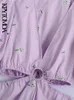 kpytomoa女性ファッションフローラル刺繍ポップリンホローミディド​​レスヴィンテージパフスリーブバックレスの女性ドレスベスティドス220510