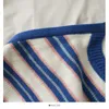 Sexy licou tricoté crop tops épaules nues noeud papillon débardeur sans manches omighty slim fit rayure patchwork camis pour femmes 220607