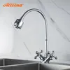 Accoona Chrome Kitchen Faucet Finish Copper Kitchen Faucets Rotatable Kitchen Mixer Universal Dual Holder Single Hole Tap A4871 T200423