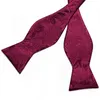 Men Katowisku Selk Silk Butterfly Modna przyjęcie weselne Red Różowy niebieski paski Paisley Bowknot Zestaw Hanky ​​Mankiet Dibange