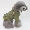 Marish addensato abiti da cane caldo Cani inverno Dogs Animali Abbigliamento Pet Cuppy Coat con cappuccio Army Army Green Dogs Goodie BH7301 TQQ