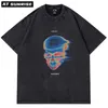 Hip Hop surdimensionné lavé T-shirt Streetwear Harajuku Vintage rétro squelette graphique imprimé T-shirt hommes été à manches courtes hauts 220323