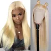 13x4 613 Blonde Lace Front Brazilian Wigs Straight Transparent Lace Frontal Synthetic Wig Pre Plucked With Baby Hair 150%