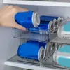 Hooks Rails Soda Can Organizer för kylskåp Stapble Holder Dispenser med locket Kylskåp frys frysen