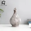 Lanterne bougeoir de style marocain de 115 pouces, lampe de Table en métal alimentée par batterie avec ampoule Edison pour la décoration de jardin et de maison 2208041493094