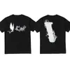 20ss 빅 리플렉티브 V 반팔 티셔츠 | 여름 디자이너 힙합 친구 블랙 화이트 티 남성 여성을위한 금연 해골 천사 셔츠