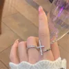 Anello di apertura a forma di croce semplice da 10 pezzi per gioielli di moda da donna per feste di matrimonio