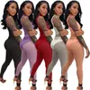 2022 Tracksuits para Womens Sheer Yoga Calças Set Designer Jumpsuits Sexy Malha Roupas Pit Bar Crop Top Leggings 3 Peça Terno Esportivo