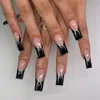 False Nails 24pcs/box 패션 프랑스어 관이 디자인 분리 가능한 가짜 패치를 가진 전체 커버 팁 매니큐어 prud22를 누릅니다.