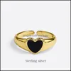 Band Rings Jewelry Fashion Heart-Shaped Gutta Percha Ring French Love Cold Wind Niche Dign Girl Drop Delivery 2021 Iw9Hb