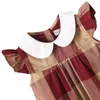 New Summer Princess Flight Sleeves Applique Ragazze Abiti in cotone per Baby Stripe Costume Vendita calda Kids Dress G220506