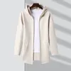 High End Brand Designer Casual Fashion Stand Collar Korean Style Zipper Jackets för män Solid Color Hooded Coats Mänkläder 220808
