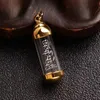 GaWu Shurangama Mantra Lockets Pendant Six Words Character Tube Titanium Steel Jewellry