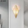 Wall Lamp Nordic Iron Art LED Corridor Aisle Staircase Bedroom Lights Livingroom Bedside Fan-shaped Home Deco LightingWall