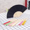 DHL Summer Colors Party Decoration och Held Fan Blank White DIY Paper Bambu Folding For Hand Practice Calligraphy målning Ritning Bröllopsfestgåvor