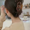 Vintage brun coréen cheveux accessoires femme acrylique transparent double-cercle épingle à cheveux élégant moyen queue de cheval pince à cheveux