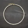 Kettingen 4 mm Wit zoetwater parel ketting 14k goud gevulde verstelbare kettingparels kralen Exquisite Choker Collier Perles Perlas Womenchains
