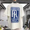 White T shirt Tee Vintage Printed Men Cotton Tees Tops Casual Short Sleeve Real pics