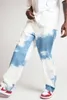 Jeans pour hommes Mode Pantalons pour hommes Coupe ample Blanchi Lavé Droit Cravate Teint Denim Pantalon Pour Hommes Lâche Casual Hommes JeansMen's