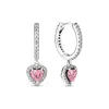 Hoop Huggie 100% 925 orecchino d'argento farfalla cuore rosa e orecchini gancio piuma per le donne gioielli regalo festa di nozze fidanzamentoHoop