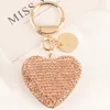 Creative 6 Colors Full Rhinestone Heart Key Chains Couple Heart Car Keychain Women Handbag Pendant Keyring Jewelry Gifts