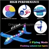 Led latające zabawki migające Luminous szybowiec samolot 2 tryb lotu akrobacyjny wspaniały uroczy lśniący piankowy samolot może latać w nocy dla dziecka ampsZ