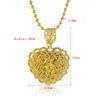 Pendant Necklaces 24K Gold Necklace Colorful Flower Heart 46 CM 2 MM Bead Chain For Women Jewelry Gift Party Elle22