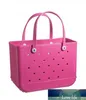 Jelly Candy Silicone Beach Washable Large capacity portable Plain Basket Bags Shopping Woman Eva Waterproof Tote Bogg Bag Purse Ec219G