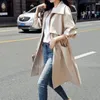 Frauen Graben Lange Jacke 2021 Herbst Neue Einfarbig Mode Lässig Damen Windjacke Koreanische Britischen Stil Graben Mäntel Oberbekleidung L220725