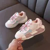 Unisex 2022 Spring Children Casual Sport Shoes Fashion Beteckna Mesh Soft Bottom Non-Slip Kids Sneakers for Boys Girls 26-36 G220517