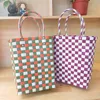 Shopping Bags Handmade Women's Handbags Luxury Tote Plastic Woven Basket Small Summer Beach Bag Designer FemaleShopping