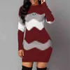 2022 Новая мода вязаная многоцветная весна осень волна полосатый повседневная длинный рукав тонкий свитер тонкий подходящий рождественские свитера