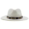 Halmsol hattar för kvinnor män stor grim 7 cm vindtät rep casual western cowboy panama skydd hattar