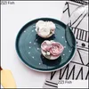 Baking Pastry Tools Bakeware Kitchen Dining Bar Home Garden Nordic Style Round Ceramics Cake Pan Glass Er Wedding Dessert Di Dhvet