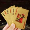 Reusable 24k oro poker card foglio placcato giocando a pokers in plastica pokers impermeabile in PVC di alta qualità in PVC di alta qualità magia carte da gioco collezione 8 stile