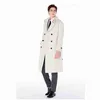 Hommes Trench-Coats Solide Couleur Manteau Hommes Classique Double Boutonnage Hommes Long Mâle Noir Revers Style Britannique Pardessus 3XLMen's Viol22