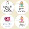 100 autocollants pour filles garçons ma première communion autocollant étiquette personnalisée ajouter nom et date baby shower baptême 220618