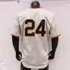 Willie Mays Jersey Vintage 1951 Krem Gri Siyah Moda Turuncu Oyuncu Versiyonu Hayranları Kazak Retro Onur Listesi Yaması