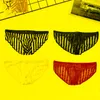 Underpants CLEVER-MENMODE 4pcs Men's Sexy Underwear See Through Transparent Striped Thong Brief Boxer Shorts Set Breathable Mesh Panties