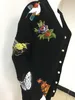 117 XXL 2022 Autumn Brand Same Style Cardigan Black Embroidery Long Sleeve V Neck Womens Clothes SH3476787