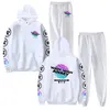 Men's Tracksuits Print WADZEE Fall Suit Hoodies Hooded Ankle Banded Pant Two Piece Set Street Clothes The Pants Fashion Casual PulloversMen'