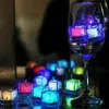 Mini LED Parti Işıkları Kare Renk Değiştirme Buz Küpleri Elmas Kalp Gül Parlayan Yanıp Sönen Yanıp Sönen Yenilik Gece Kaynağı ampulü Düğün Barları için İçecekler Dekorasyon