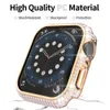 フルダイヤモンドバンパーケースApple Watch IWATCHシリーズ6 5 4 3 2 1 44mm 40mm 42mm 38mm用の豪華なブリングクリスタルPC保護カバー
