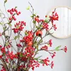 Fiori decorativi Corone Albero da frutto rosso, frutta rossa agrifoglio, ramo artificiale del pino Fiore della bacca, decorazione di natale, piante artificiali, casa