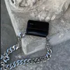 Kara Niche Metal Thick Chain Bag Fashion Messenger Mini Small Chest Bag Card holder Mobile Phone Bag 220623