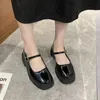 Scarpe eleganti Piattaforma in pelle verniciata Donna 2022 Scarpe col tacco alto nere Décolleté da donna Punta tonda Mary Jane Mujer