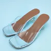 Sandals Clear Heels Slippers Women Summer Shoes Lady Transparent PVC Woman Pumps Wedding Jelly Buty Damskie High HeelsSandals