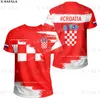 Croatie Nom personnalisé et numéro Fans Football Football 3D imprimé haute qualité T-shirt été col rond hommes femme haut décontracté-9 220619